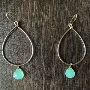 Stunning Sterling Silver and Blue Earrings Hand Made